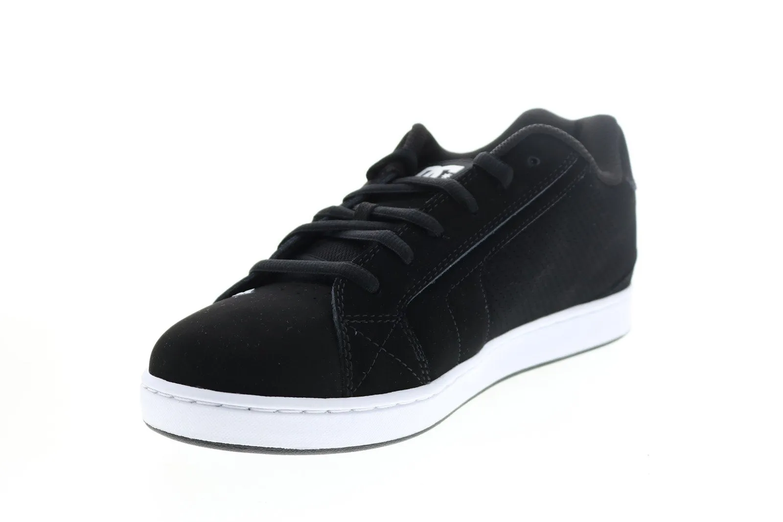 302361-BLW Men's Black Suede Lace-Up Skate Sneakers