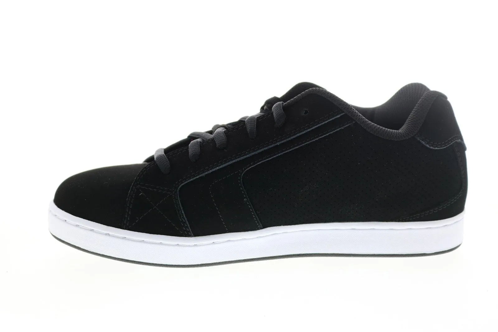 302361-BLW Men's Black Suede Lace-Up Skate Sneakers