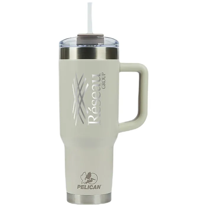 40 oz. Pelican Sand Porter Recycled Double Wall Stainless Steel Travel Tumbler