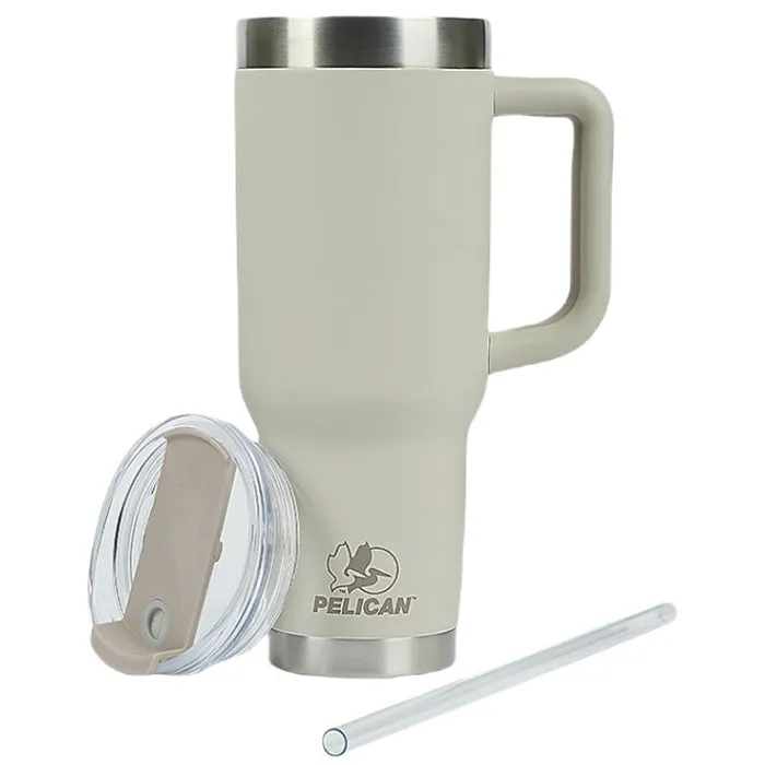 40 oz. Pelican Sand Porter Recycled Double Wall Stainless Steel Travel Tumbler