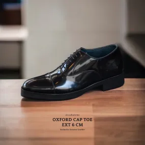 Piano Black Cap Toe Oxford Shoes 502-1 in Size 6