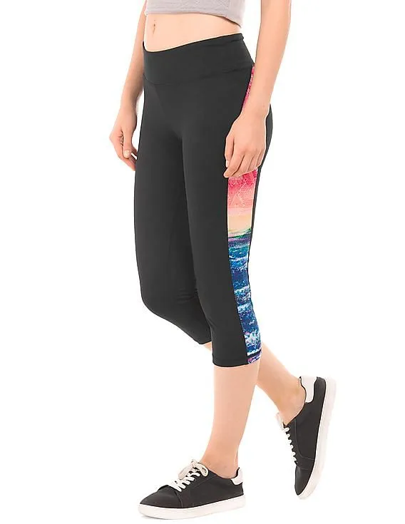 Aeropostale Printed Panel Active Capri Leggings