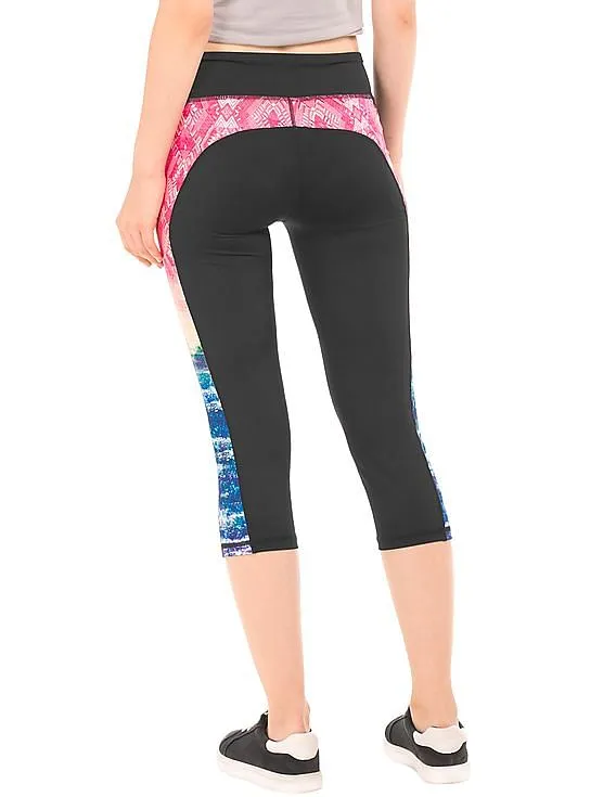 Aeropostale Printed Panel Active Capri Leggings