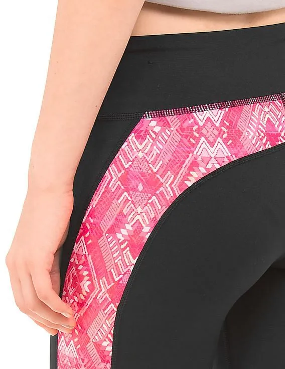 Aeropostale Printed Panel Active Capri Leggings