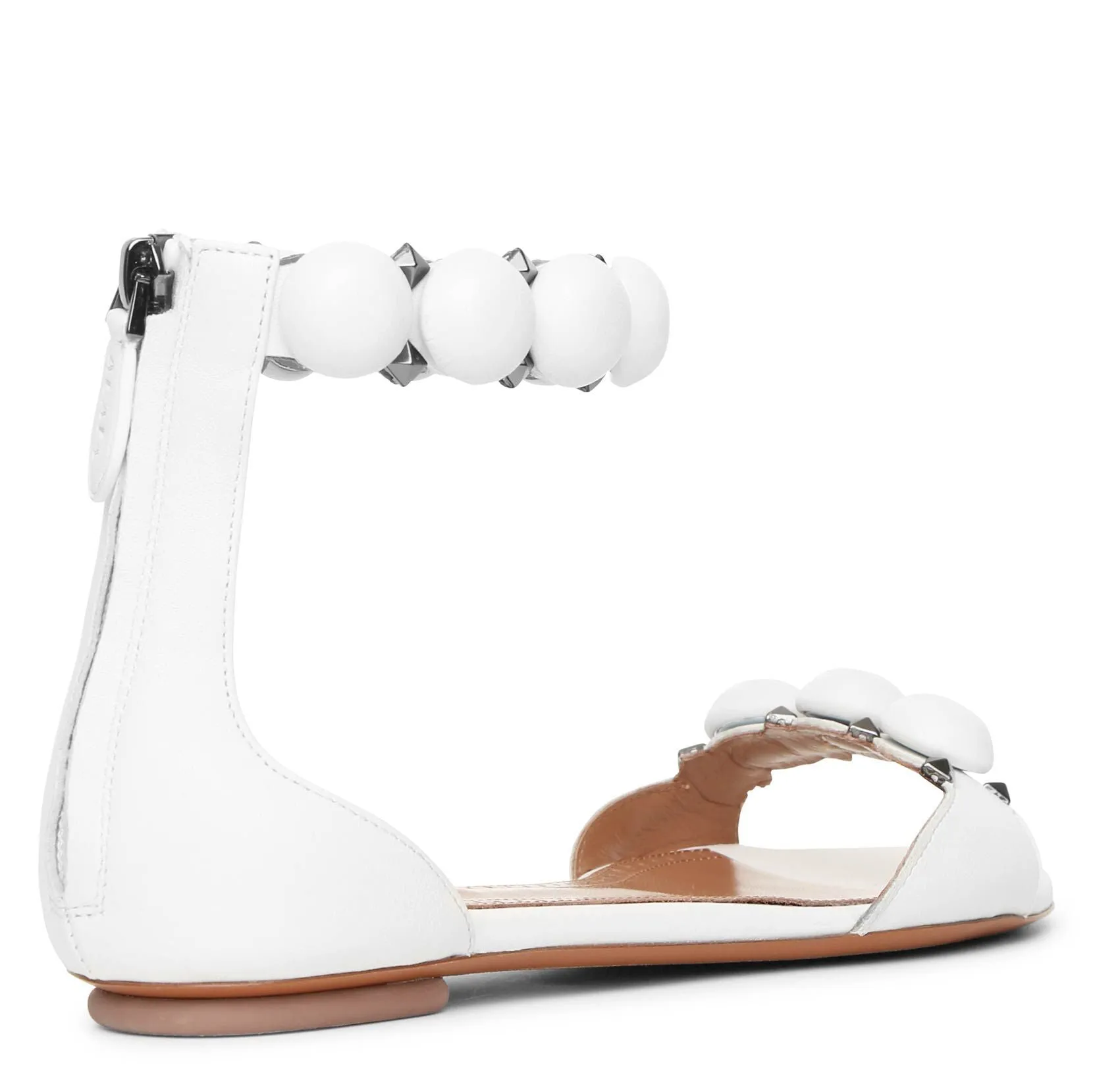 Alaïa White Calf Leather Flat Sandals