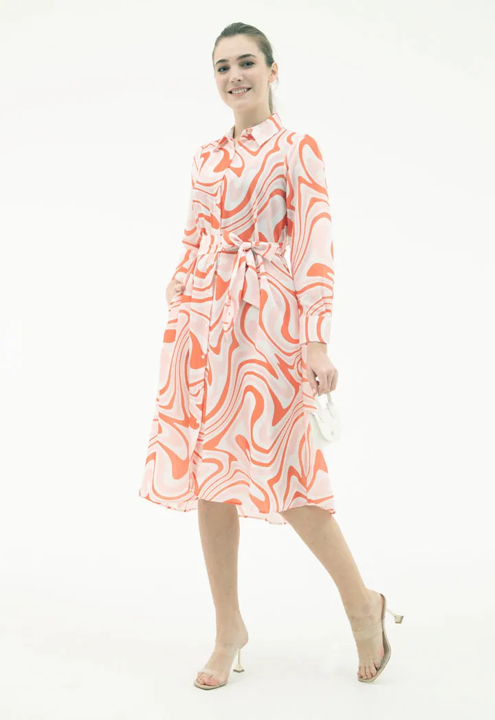 Allover Print Abstract Dress