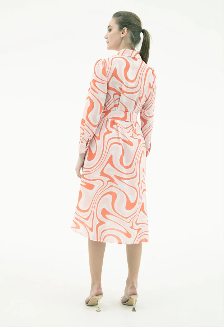 Allover Print Abstract Dress