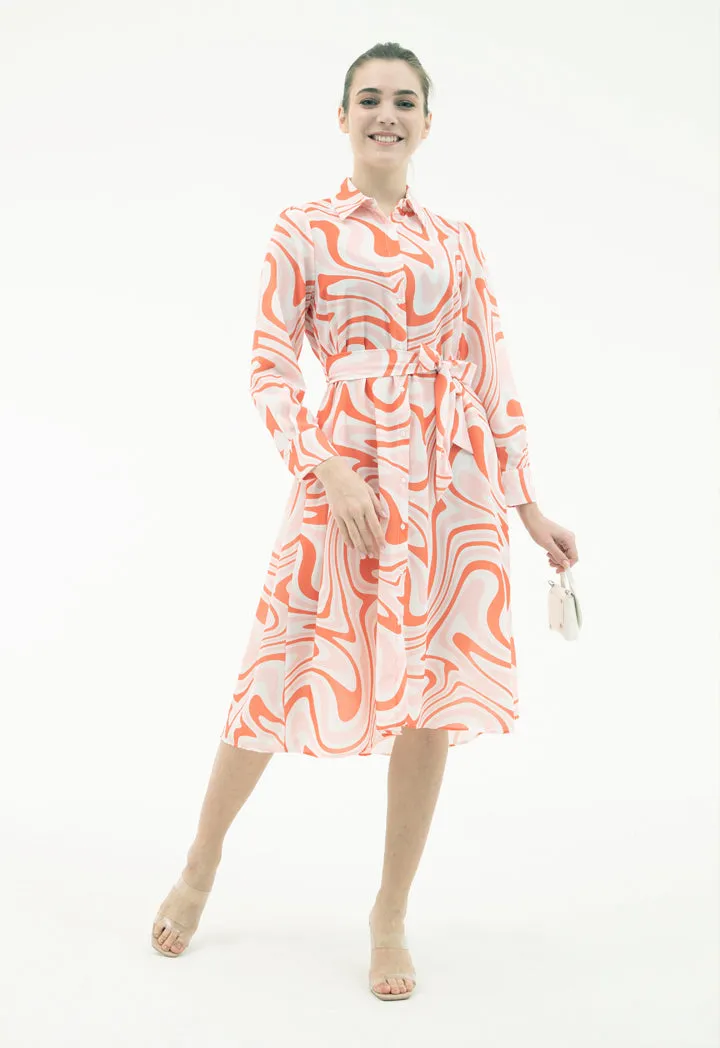 Allover Print Abstract Dress