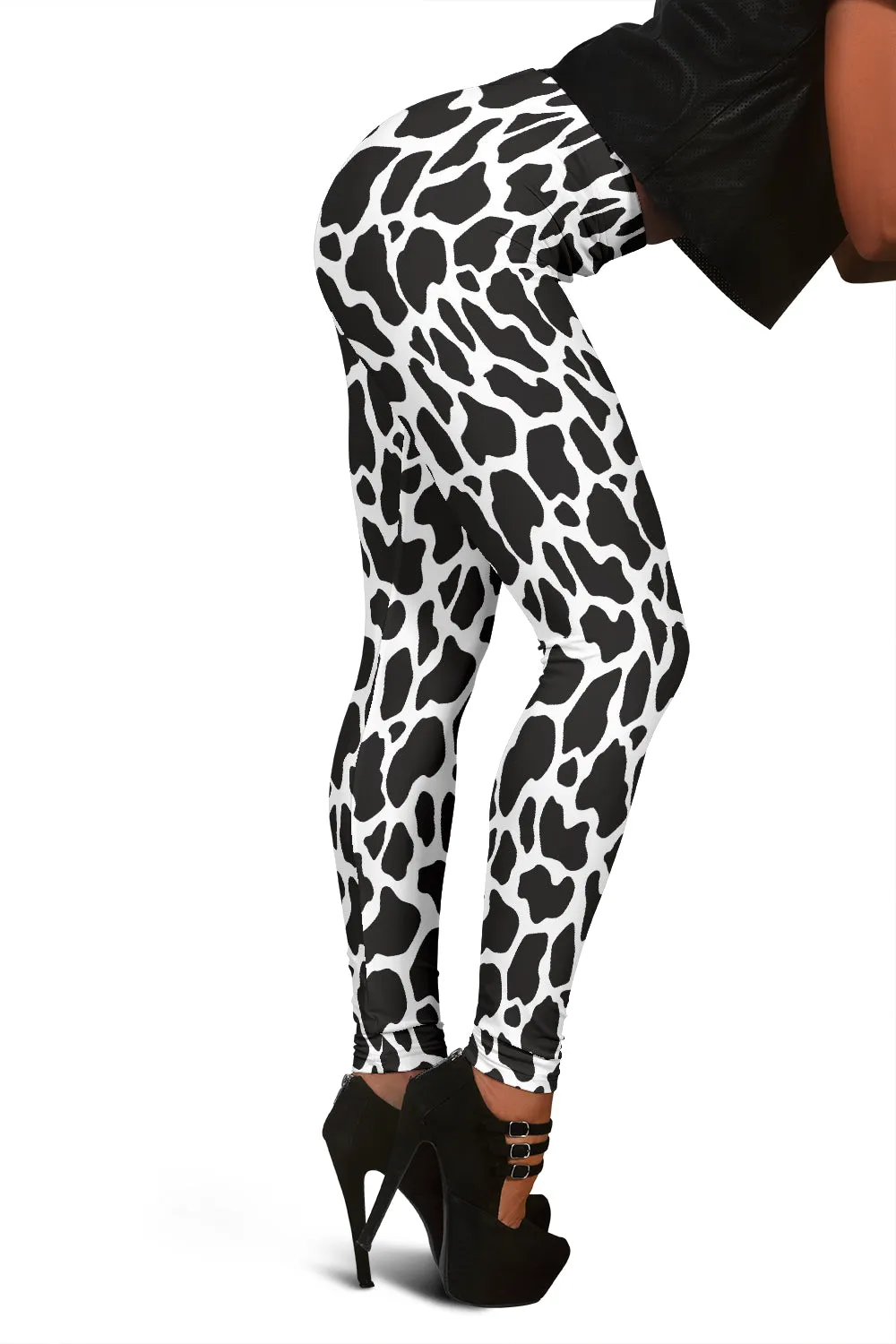 Animal Print Leggings with Cow Design