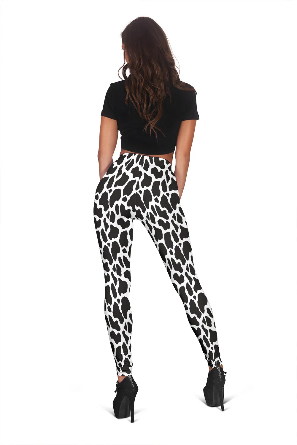 Animal Print Leggings with Cow Design