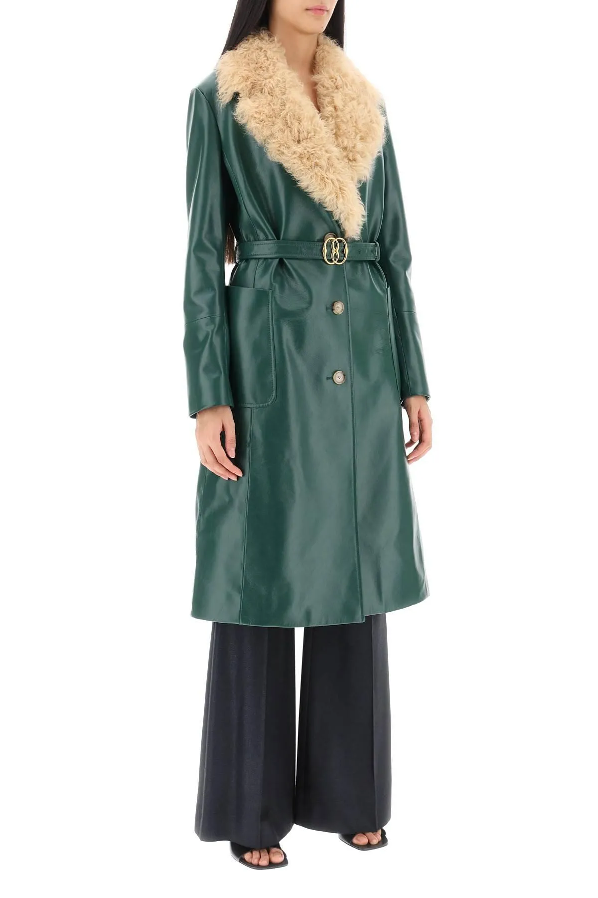 Bally Leather Shearling Coat

