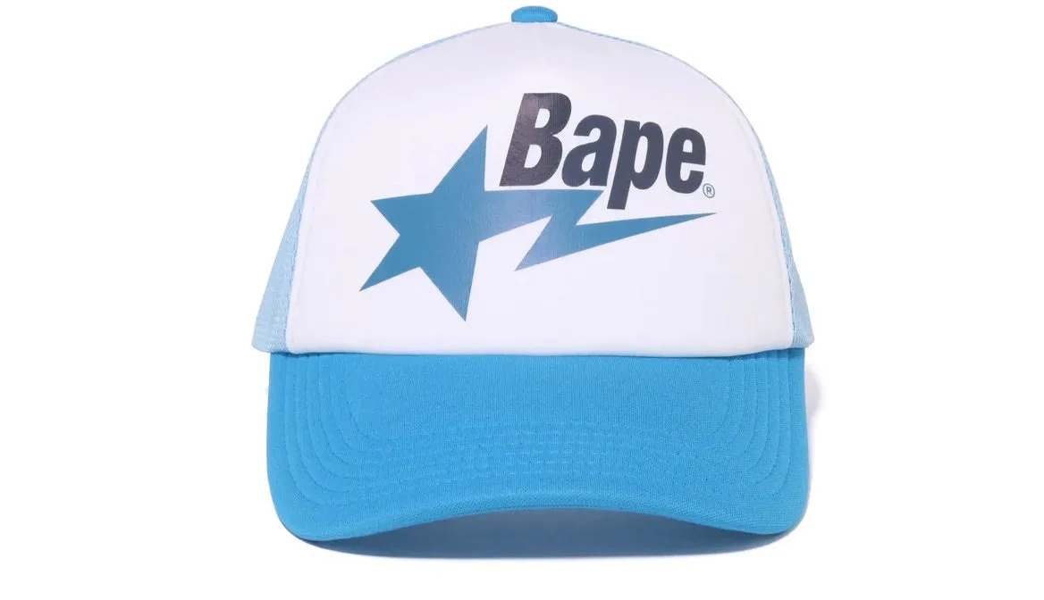 BAPE STA MESH CAP BLUE can be rewritten for better search engine optimization as Blue BAPE STA Mesh Cap.