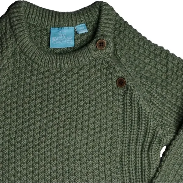 Bear Camp Ronald Raglan Cable Sweater in Sage Green