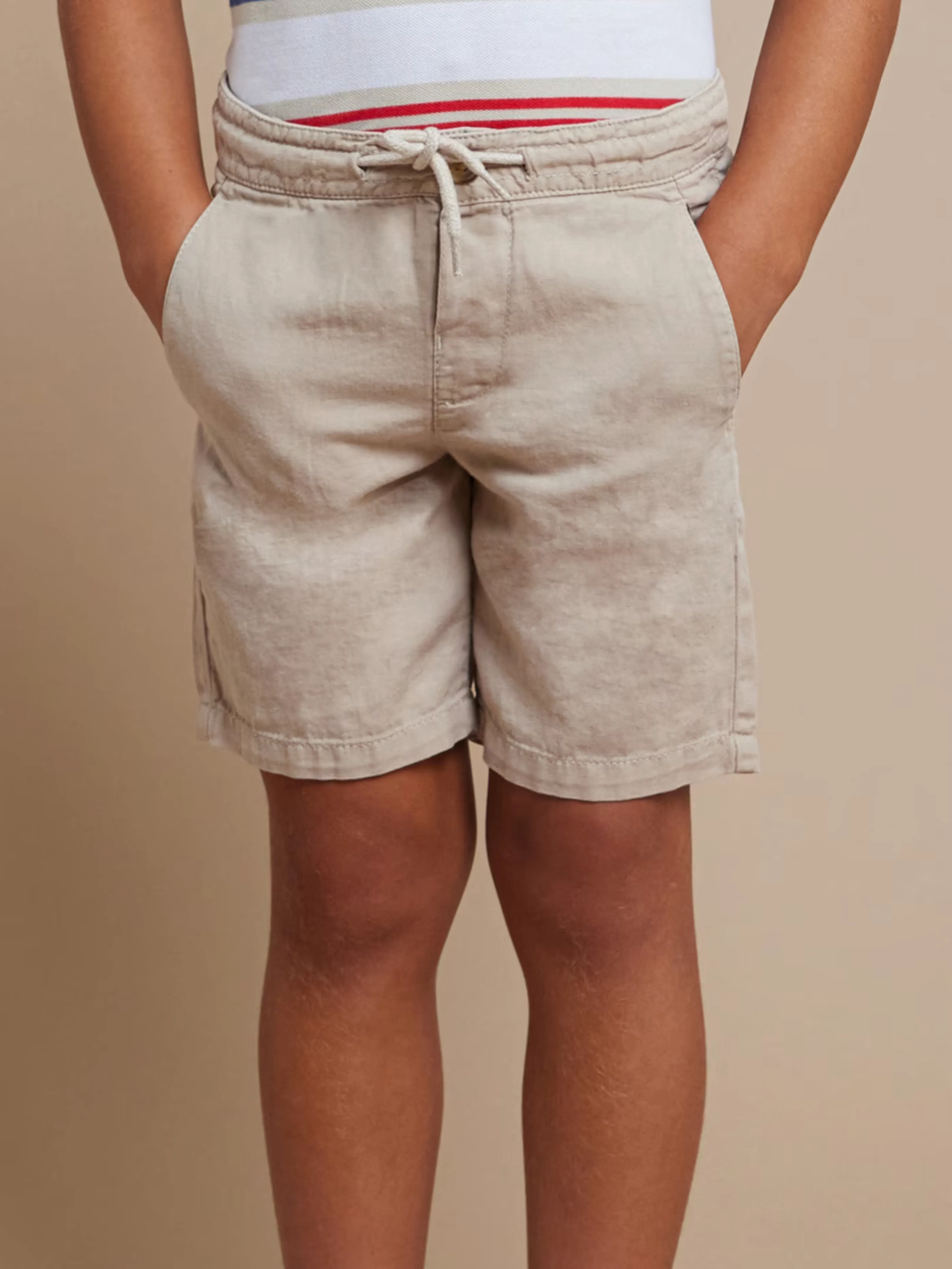 Beige Linen Shorts