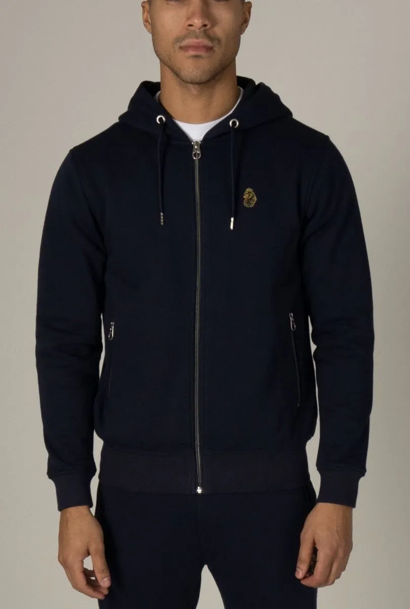 Berlin Zip Hoodies in Dark Navy by Luke 1977