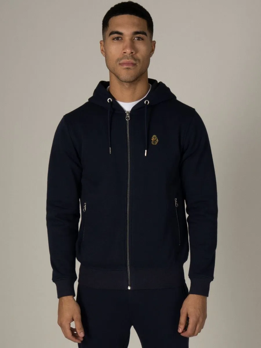 Berlin Zip Hoodies in Dark Navy by Luke 1977