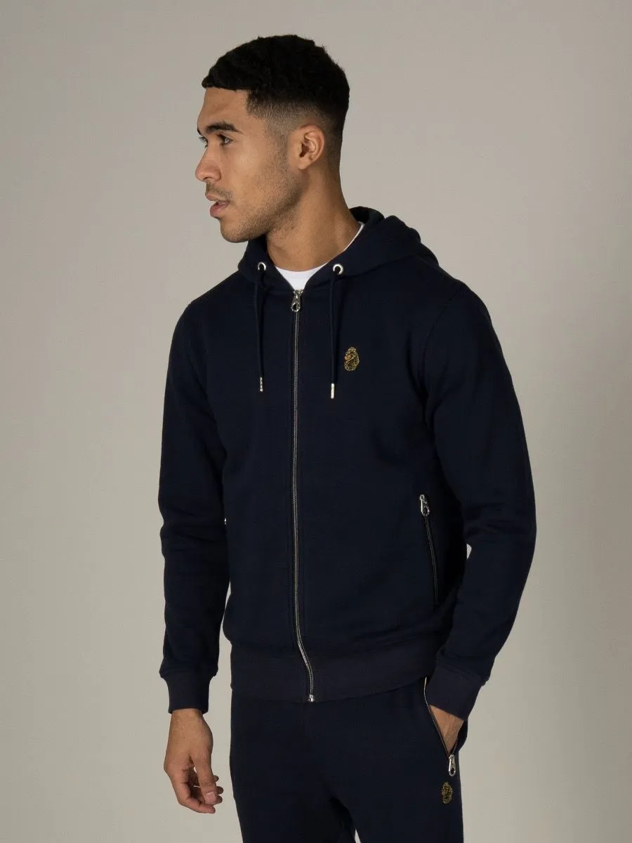 Berlin Zip Hoodies in Dark Navy by Luke 1977