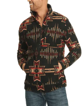 Black Aztec Print Men's Pullover by Panhandle Powder River Outfitters