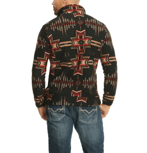 Black Aztec Print Men's Pullover by Panhandle Powder River Outfitters