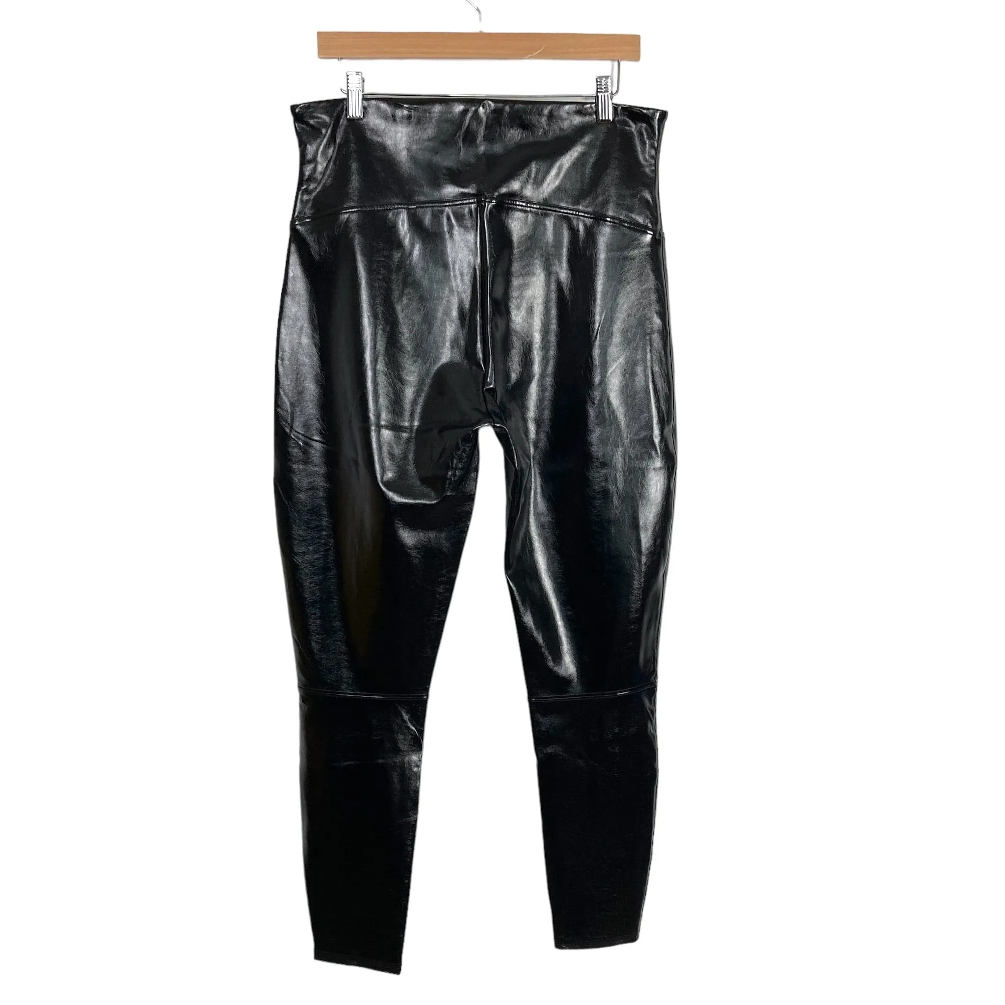 Black Faux Patent Leather Leggings - Size 1X, Inseam 27