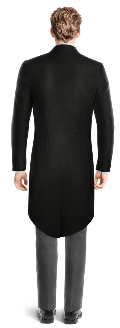 Black morning coat grey waistcoat: Perfect formal attire.