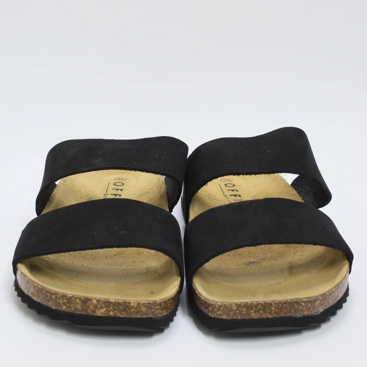 Black Nubuck Women's Salinas Cork Footbed Sandals for Office