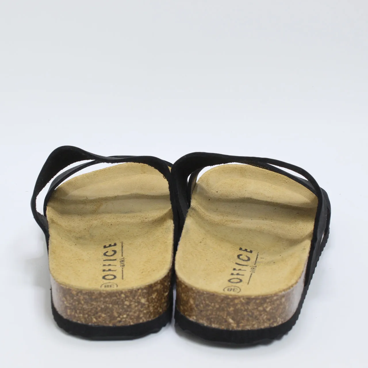 Black Nubuck Women's Salinas Cork Footbed Sandals for Office