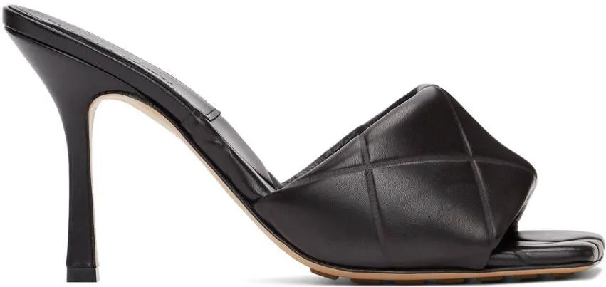 Bottega Veneta Black The Rubber Lido Heeled Sandals