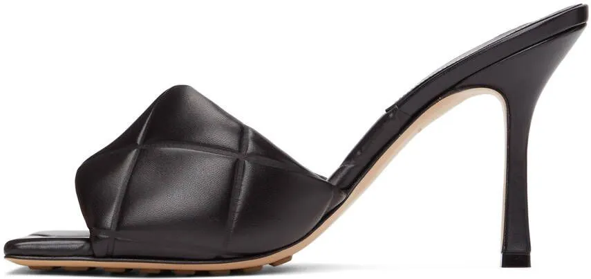 Bottega Veneta Black The Rubber Lido Heeled Sandals