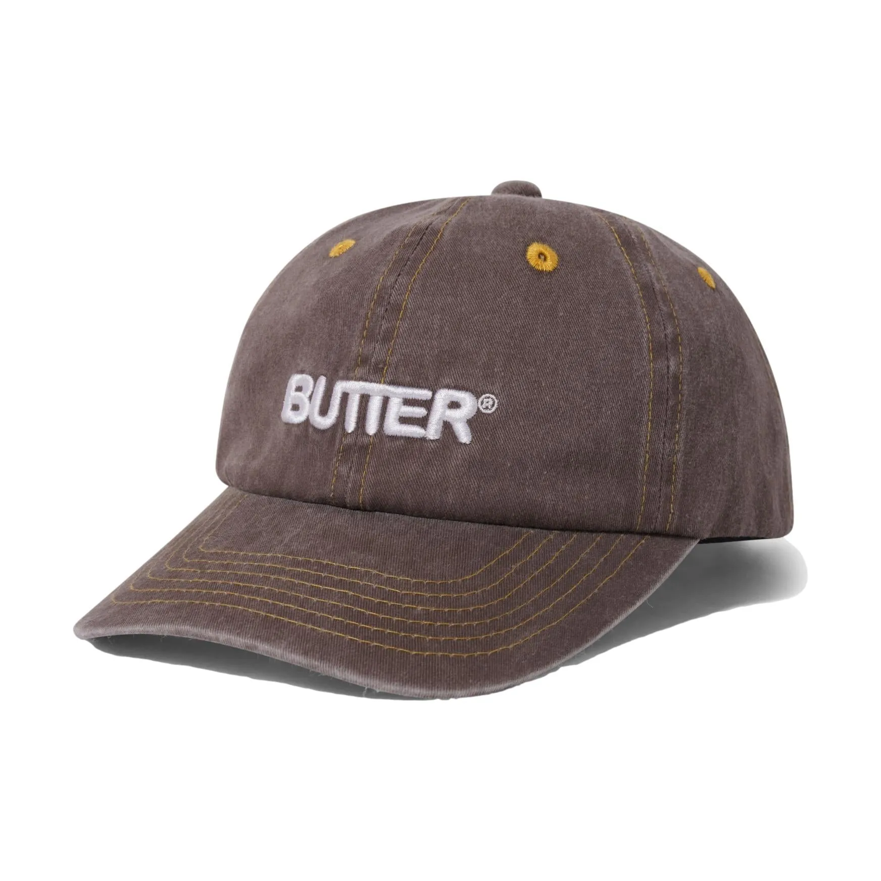 Washed Oakwood Rounded Cap with Six Panels by Butter