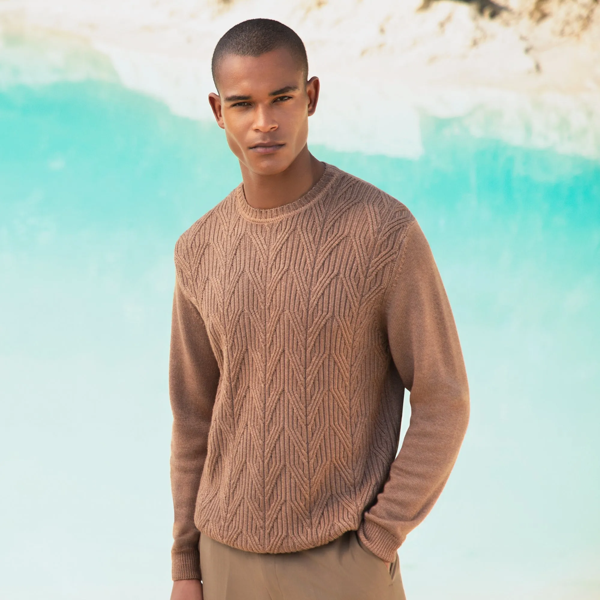 Cable Knit Crewneck Sweater