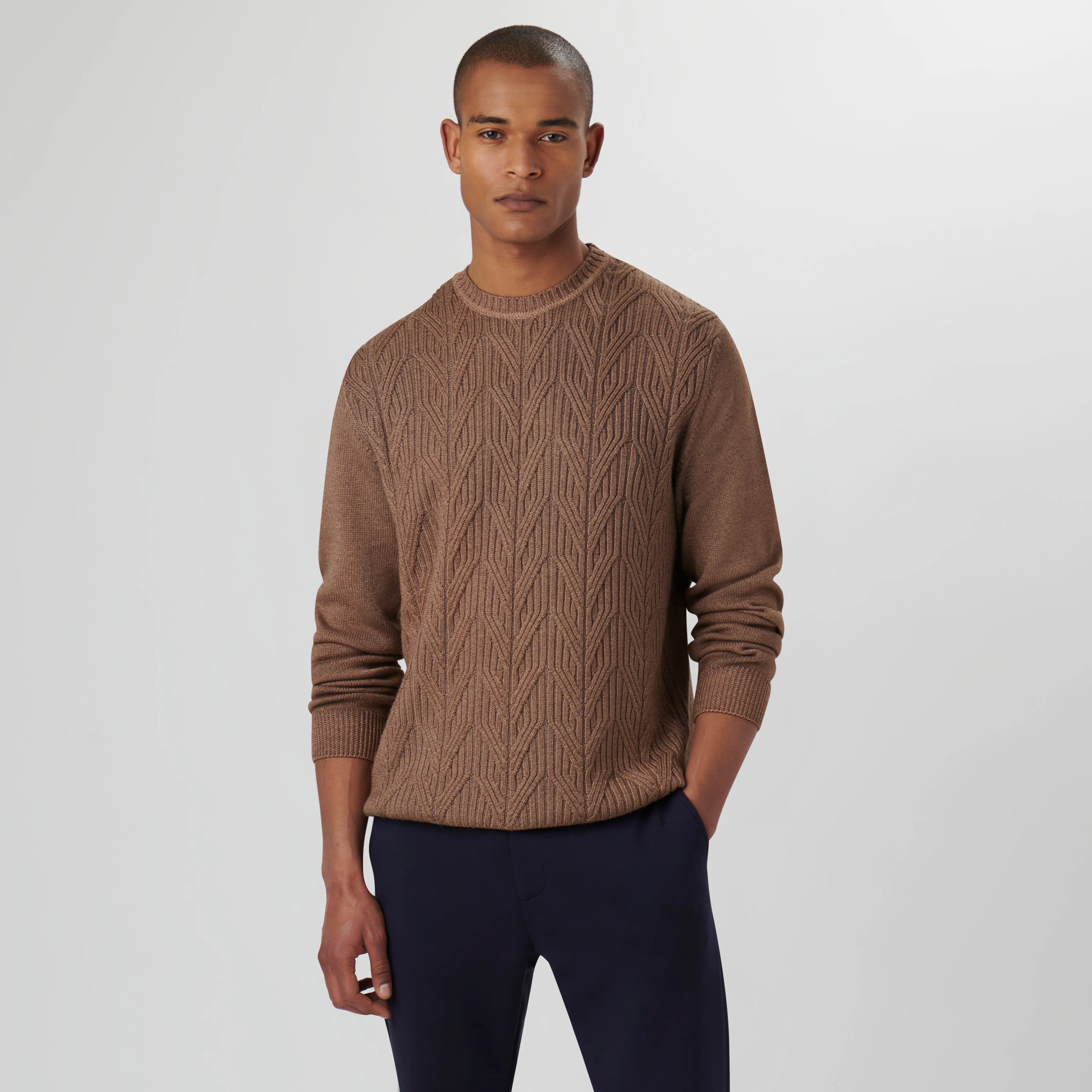 Cable Knit Crewneck Sweater