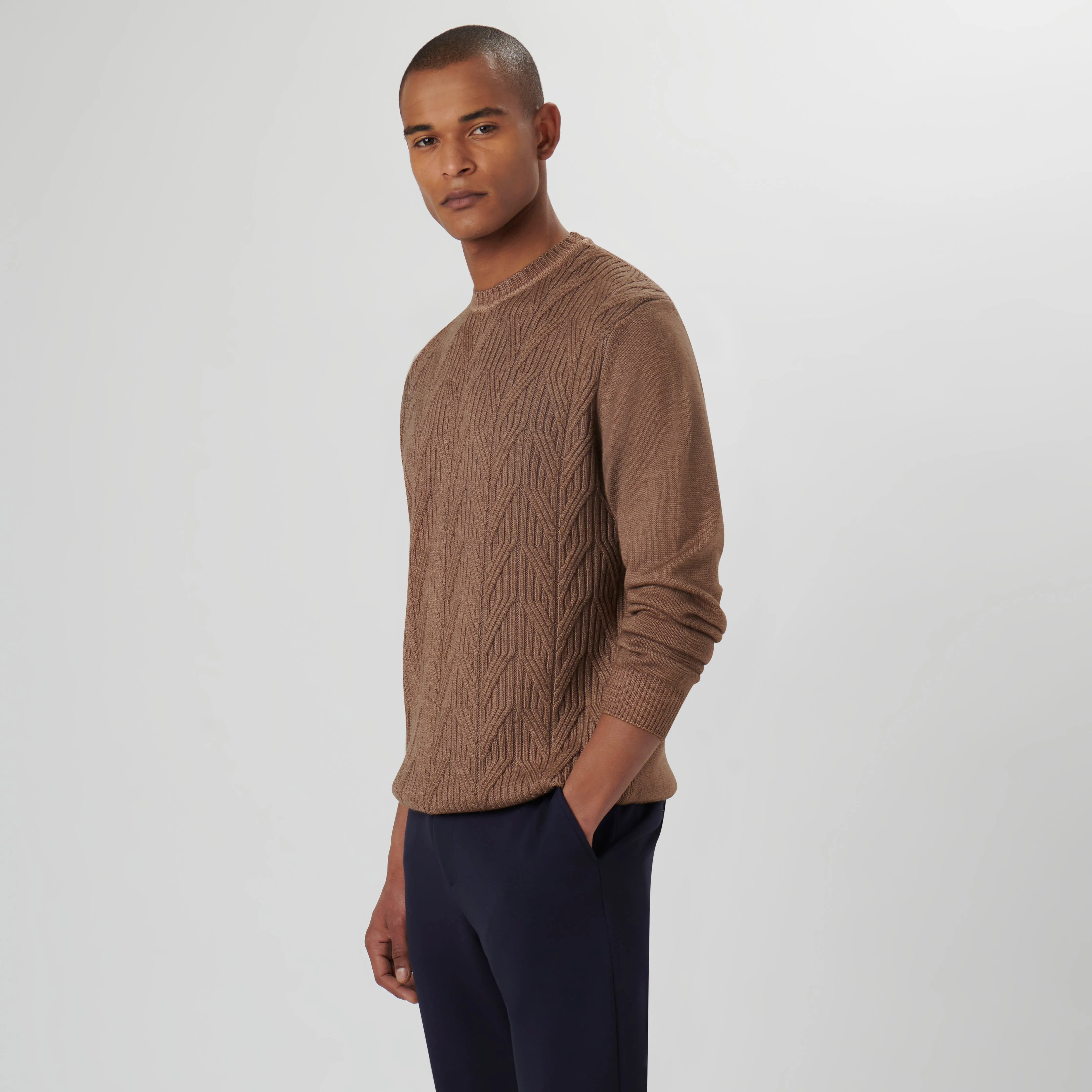 Cable Knit Crewneck Sweater