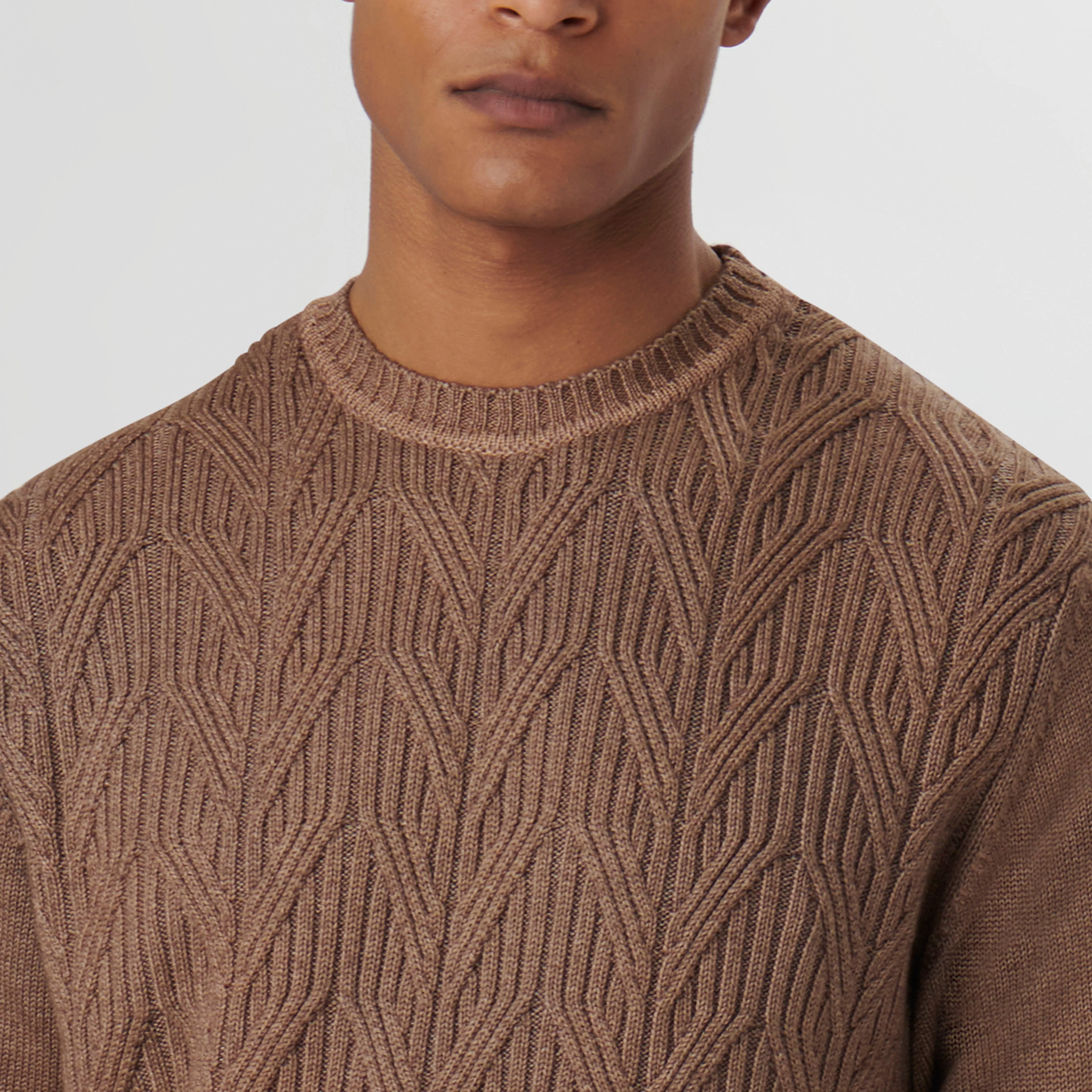 Cable Knit Crewneck Sweater