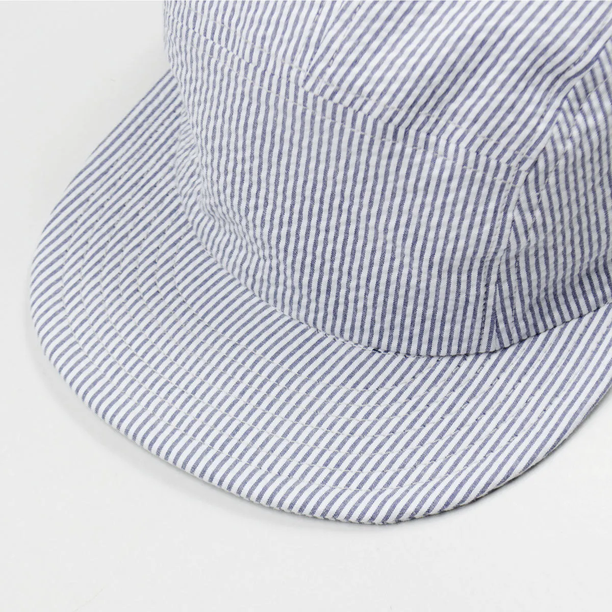 Cableami Navy Stripe Seersucker Jet Cap