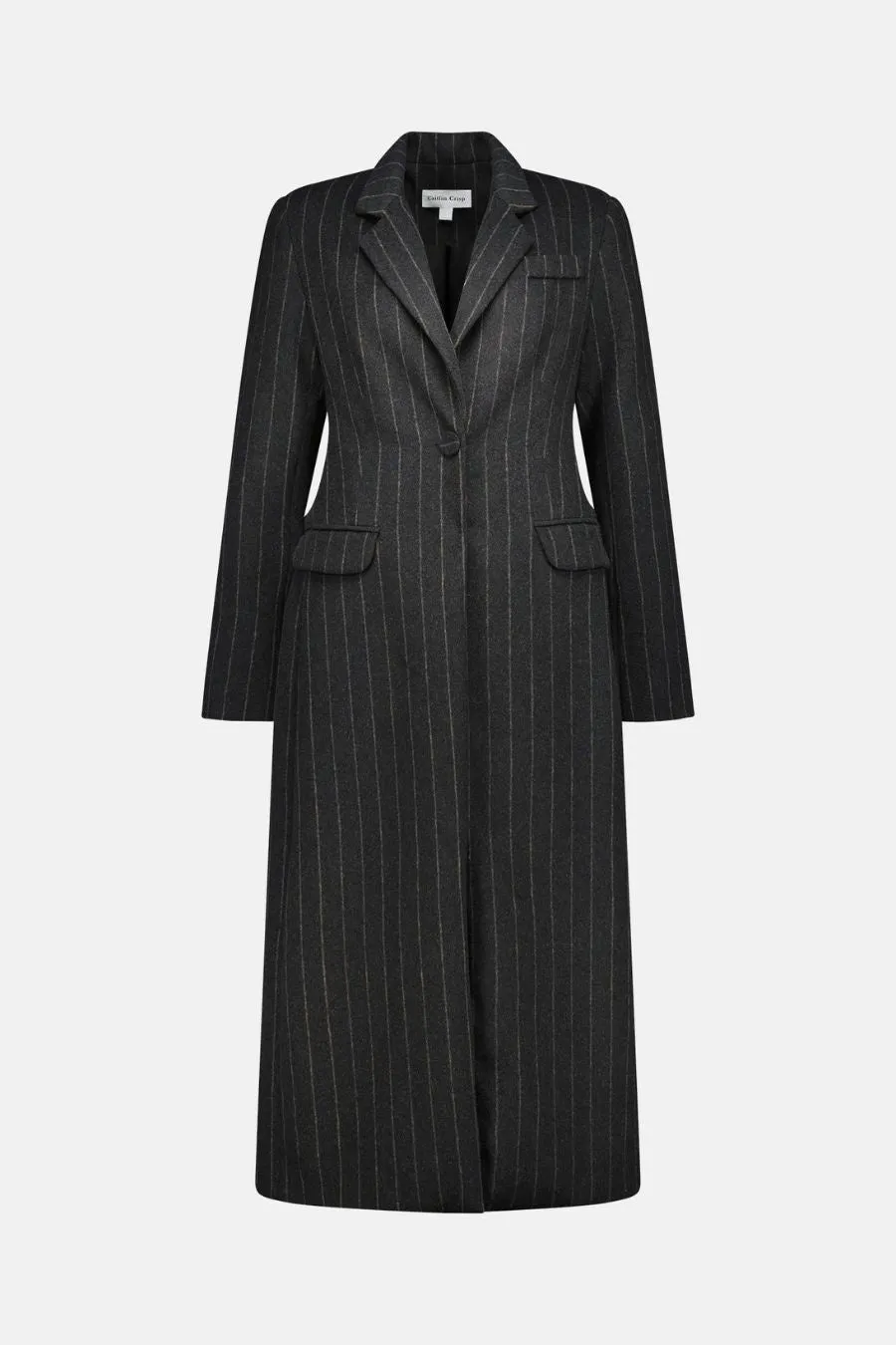 Caitlin Crisp Charcoal Stripe Coat - Vice Style