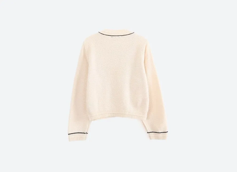 Casual Bi-color Long Sleeves Plain Elegant Style Top