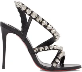 Christian Louboutin Black Spikita Strap 100 Heeled Sandals