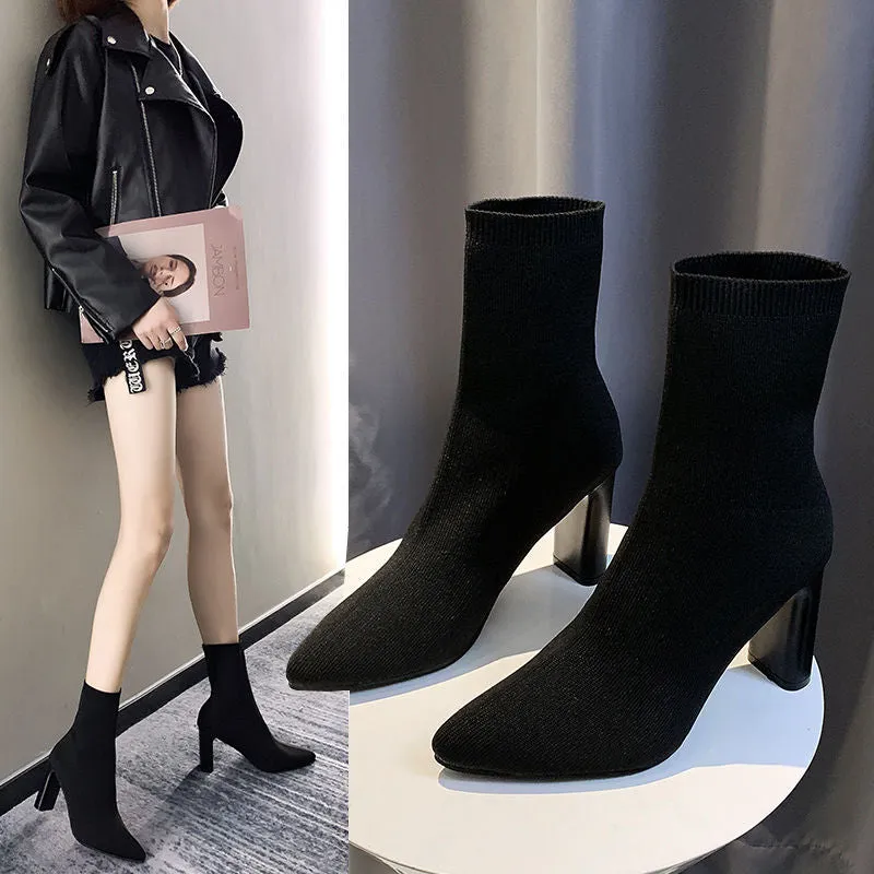 Chunky Heeled Booties