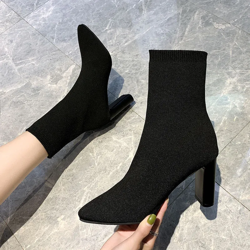 Chunky Heeled Booties