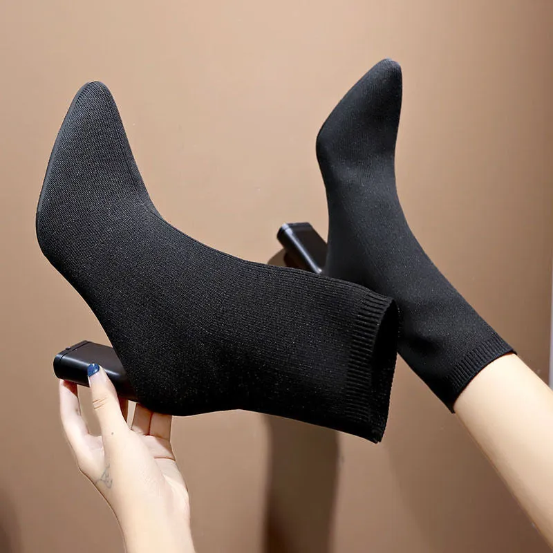 Chunky Heeled Booties