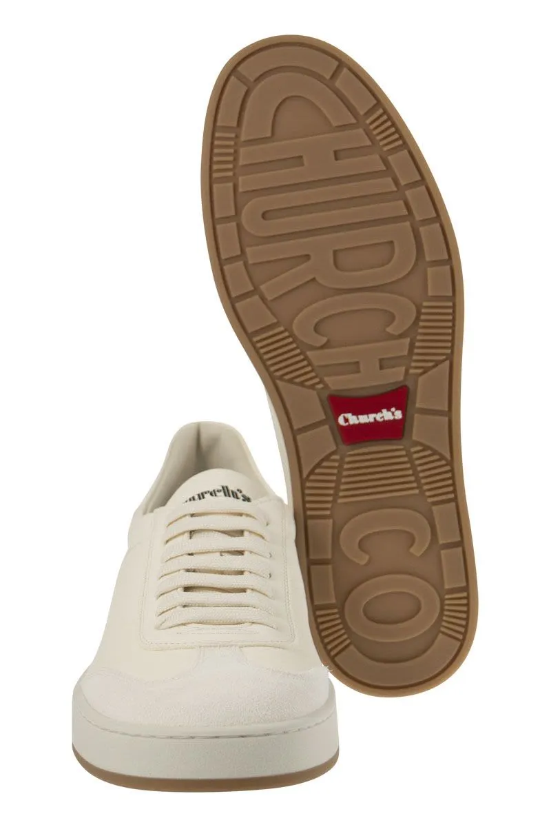 CHURCH'S Versatile White Deerskin and Suede Men's Sneaker FW23