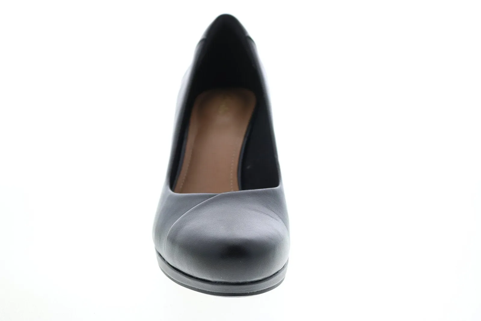 Clarks Black Leather Slip On Pumps Heels Shoes