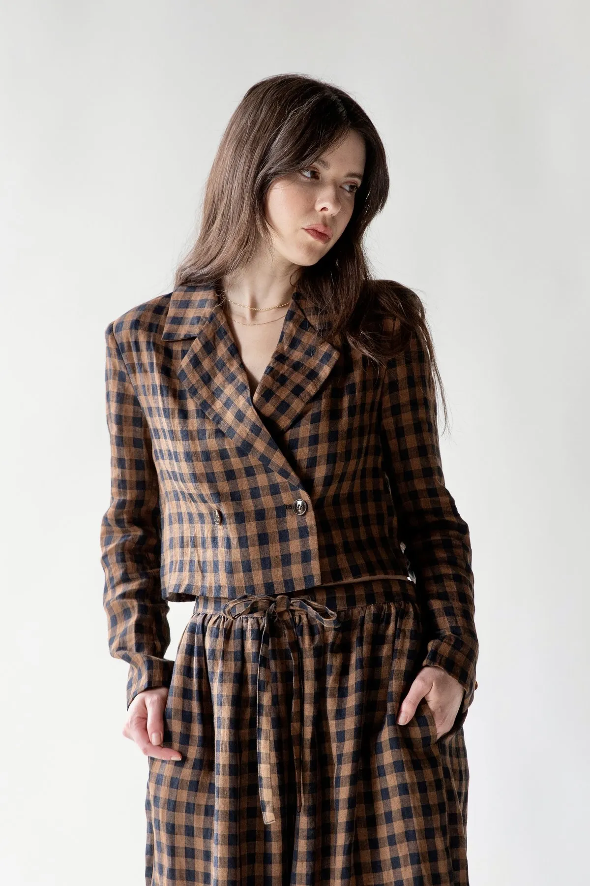 Plaid Cropped Jacket