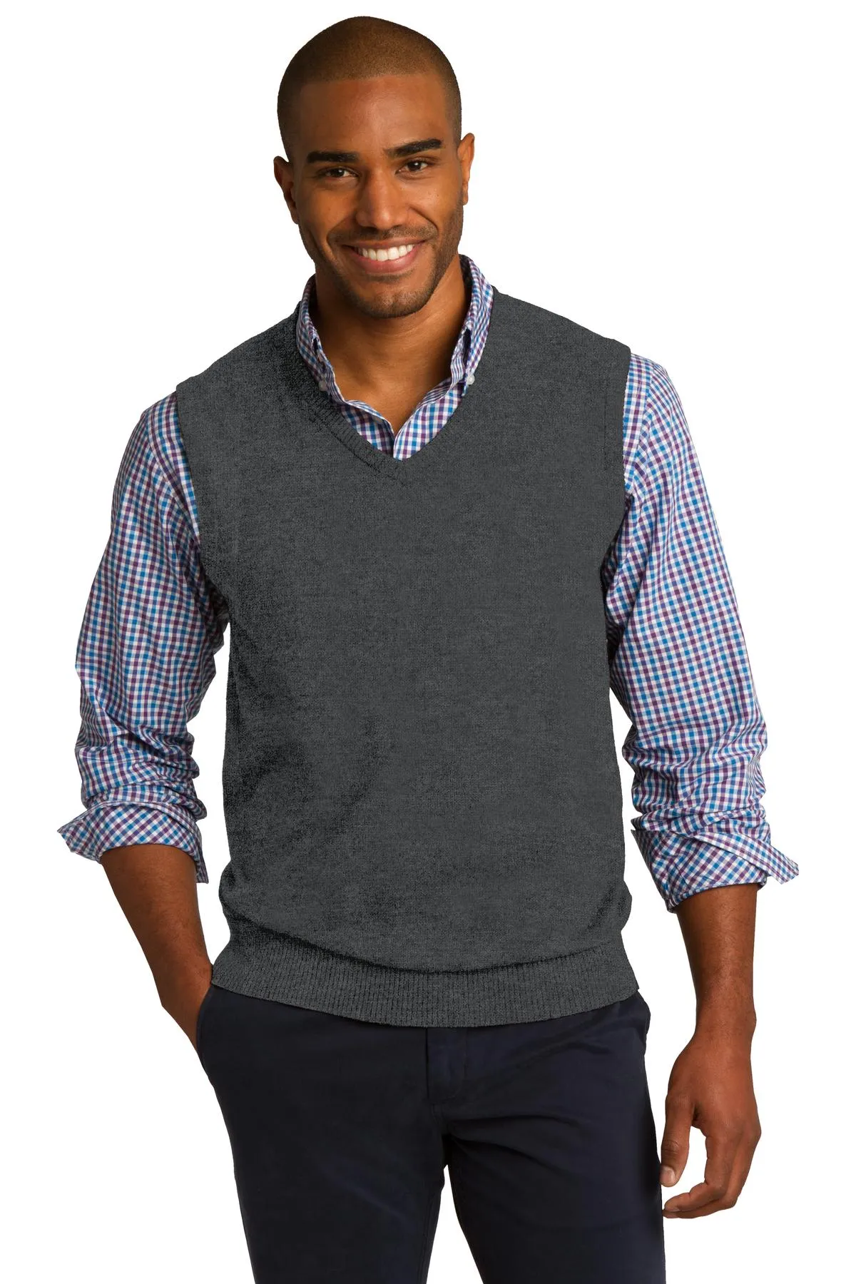 Custom embroidered sweater vest by Port Authority - Style SW286