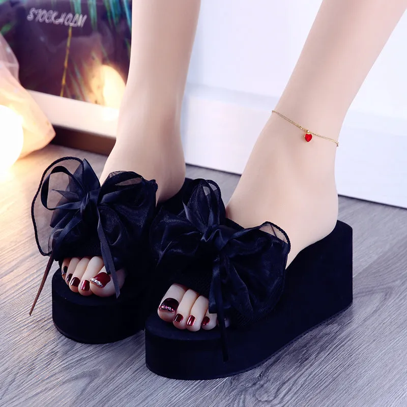 Cute Black Sweet Chic Bow Sandals ON880