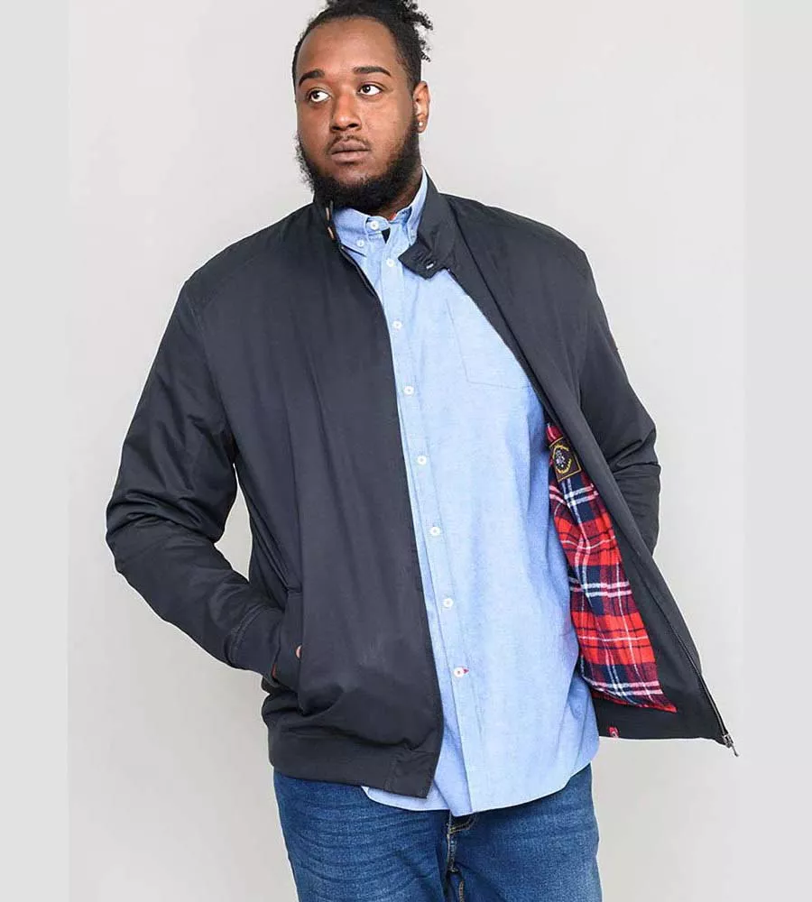 D555 Men's Navy Cotton Harrington Jacket