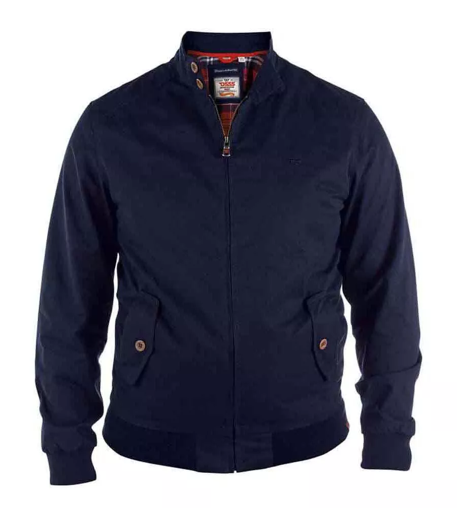 D555 Men's Navy Cotton Harrington Jacket