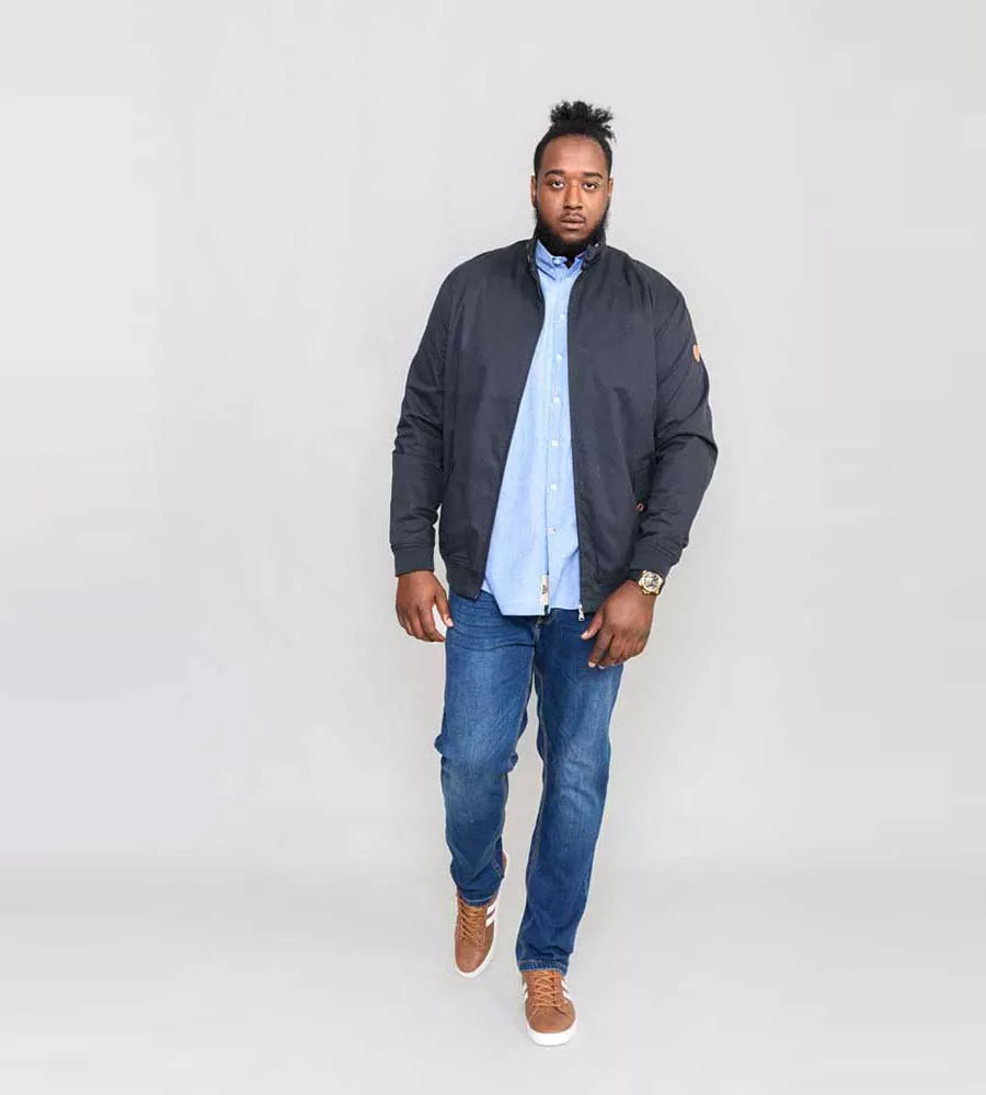 D555 Men's Navy Cotton Harrington Jacket