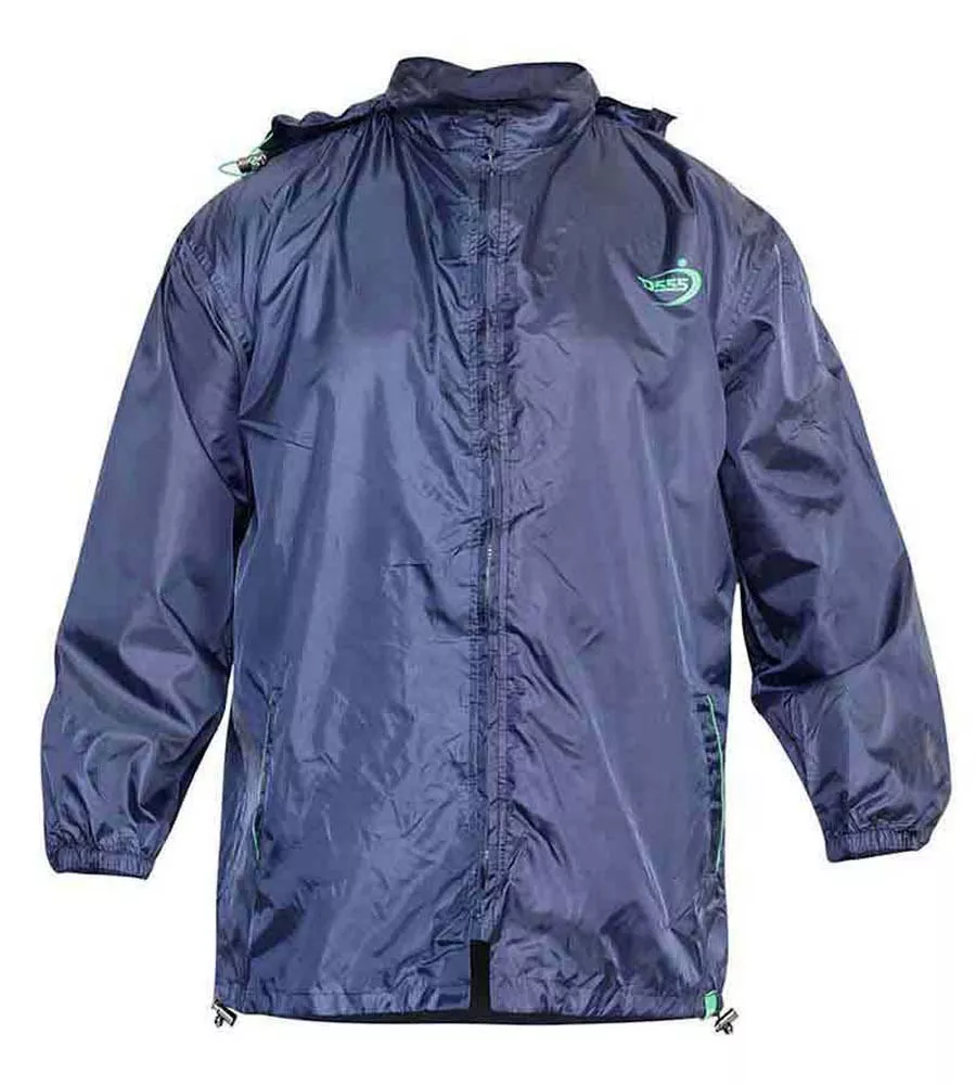 D555 Men's Navy Packaway Weatherproof Rain Jacket